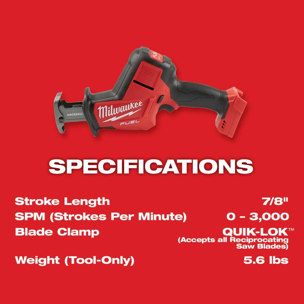 Milwaukee M18 FUEL 18V Brushless Cordless 4-1/2 in./5 in. Angle Grinder with HACKZALL Reciprocating Saw Kit