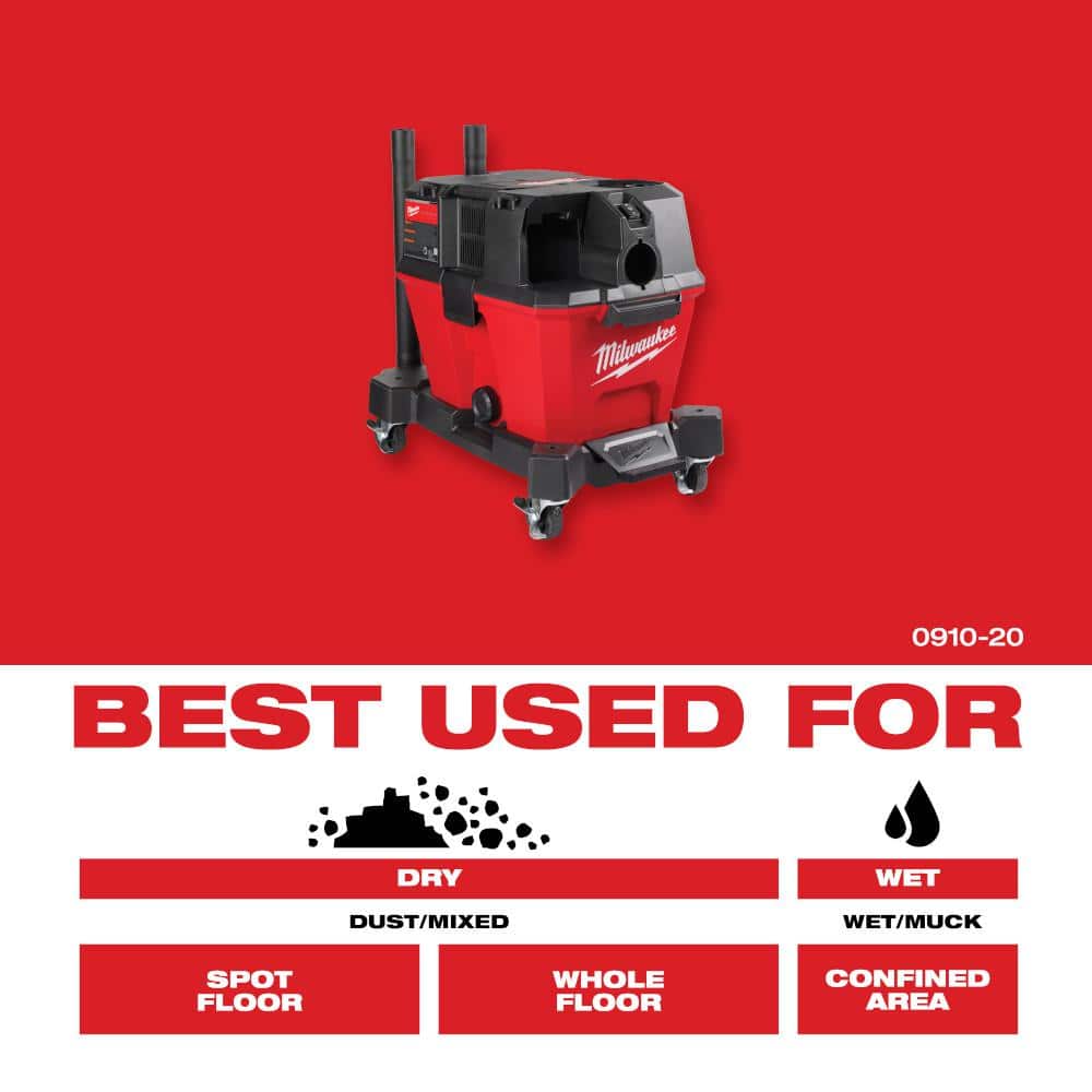 Milwaukee M18 FUEL 18V Lithium-Ion Brushless Cordless Super Sawzall Reciprocating Saw W/6 Gal. Wet/Dry Vac and 8.0Ah Starter Kit