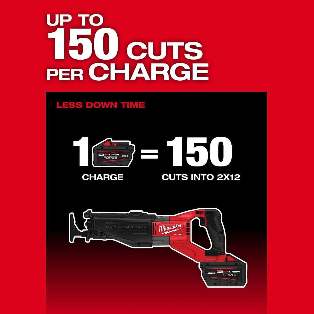 Milwaukee M18 FUEL 18‑Volt Brushless Cordless SUPER SAWZALL Orbital Reciprocating Saw Kit with (1) 12.0Ah Battery