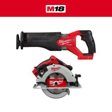 Milwaukee M18 FUEL GEN-2 18V Lithium-Ion Brushless Cordless SAWZALL Reciprocating Saw and 7-1/4 in. Circular Saw (2-Tool)