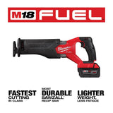 Milwaukee M18 FUEL GEN-2 18-Volt Brushless Cordless SAWZALL with ROCKET Tower Light, Two 6.0Ah HIGH OUTPUT Batteries