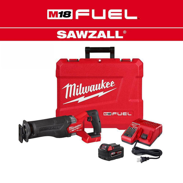 Milwaukee M18 FUEL 18V Brushless Cordless SAWZALL Reciprocating Saw Kit with 5.0Ah Battery, Charger and Case