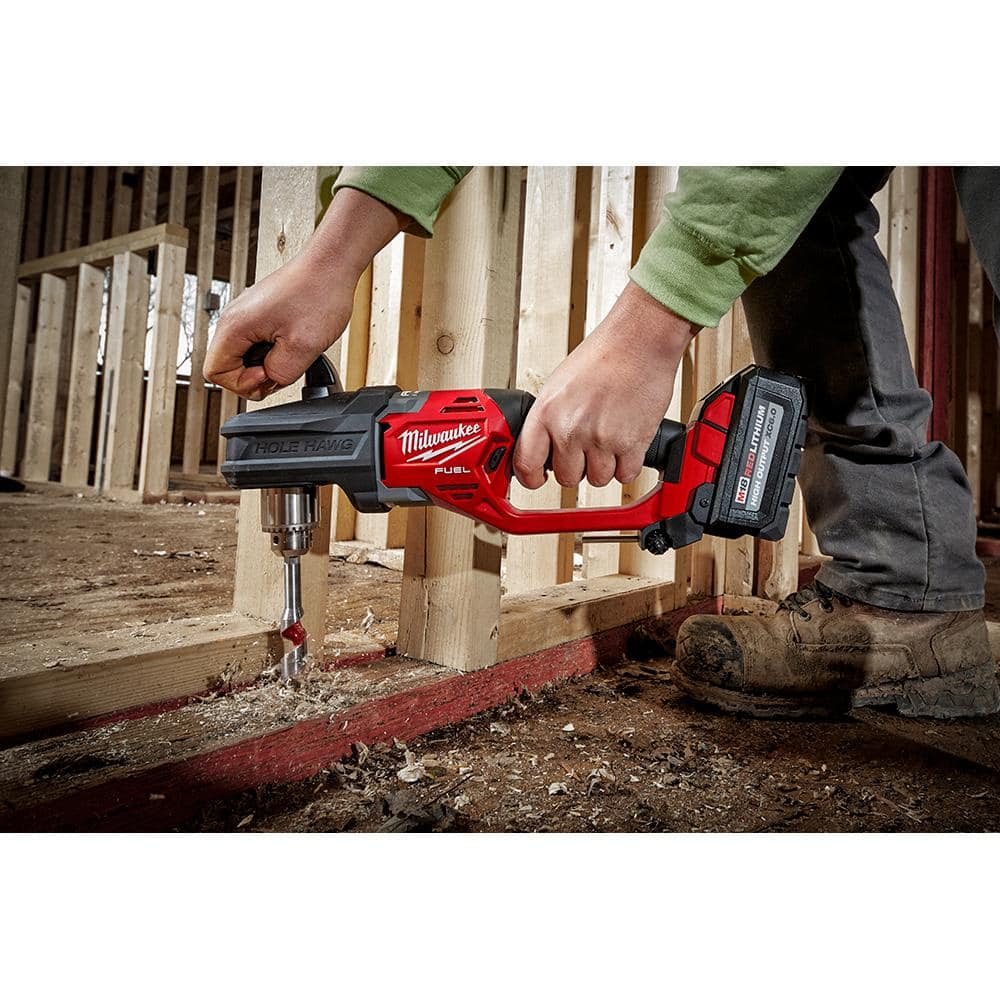 Milwaukee M18 FUEL GEN II 18V Brushless Cordless 1/2 in. Hole Hawg Right Angle Drill with M18 REDLITHIUM FORGE HD 12.0Ah Battery