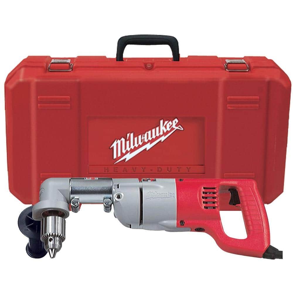 Milwaukee 7 Amp Corded 1/2 in. Right‑Angle Drill Kit with Hard Case, Model 3107-6