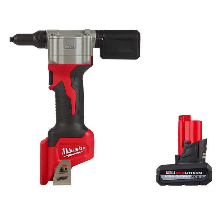 Milwaukee M12 12-Volt Lithium-Ion Cordless Rivet Tool with M12 CP High Output 2.5 Ah Battery Pack