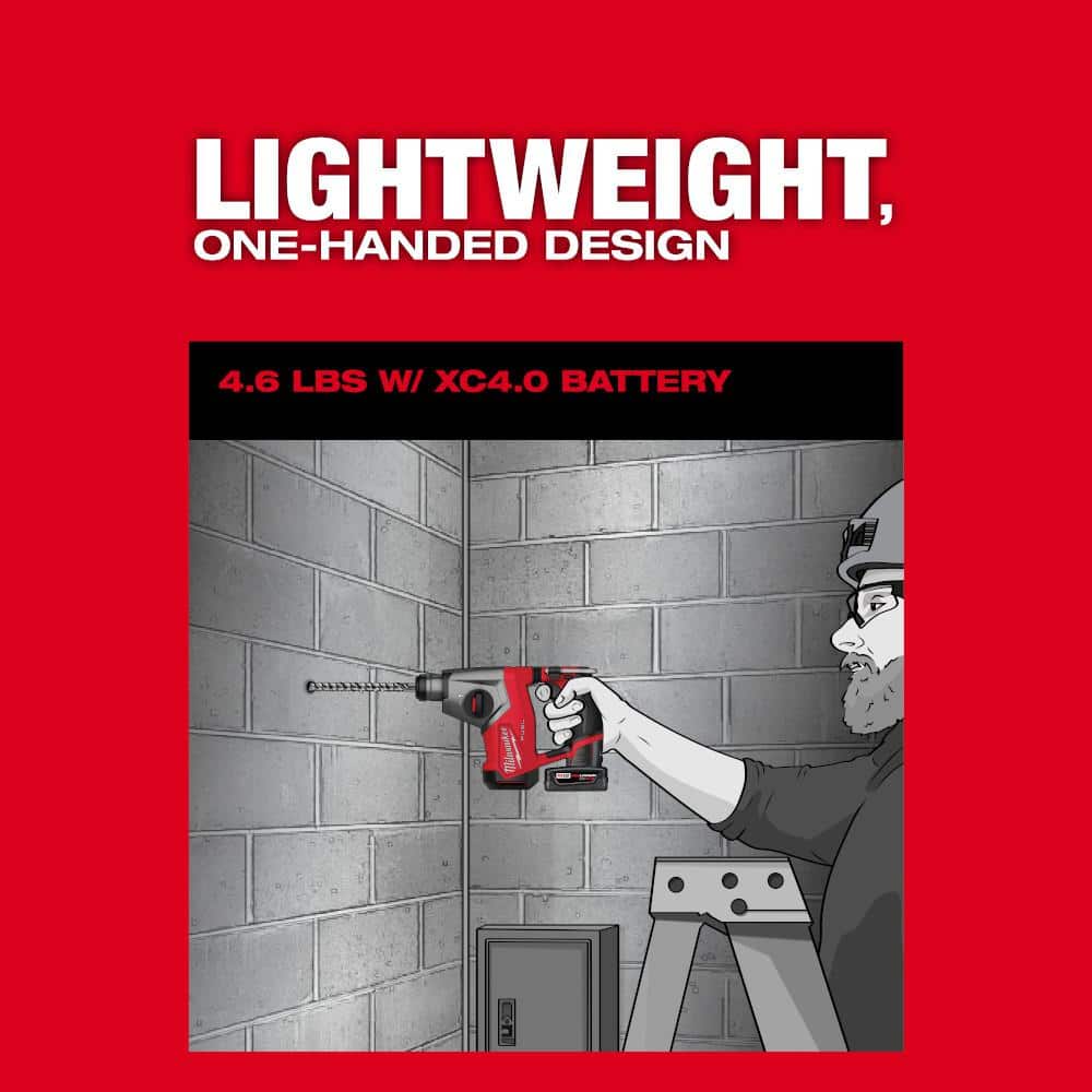 Milwaukee M12 FUEL 12V Lithium‑Ion Brushless Cordless 5/8 in. SDS‑Plus Rotary Hammer Drill (Tool‑Only)