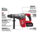 Milwaukee M18 FUEL 18V Lithium-Ion Brushless Cordless 1-9/16 in. SDS-Max Rotary Hammer Kit with Two 8.0Ah Batteries & Hard Case