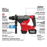 Milwaukee M18 FUEL 18V Lithium-Ion Brushless 1-9/16 in. SDS-Max Rotary Hammer Kit with 2 Batteries & M18 3/8 in. Impact Wrench
