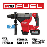 Milwaukee M18 FUEL 18V Lithium-Ion Brushless 1-9/16 in. SDS-Max Rotary Hammer Kit with 2 Batteries & M18 3/8 in. Impact Wrench
