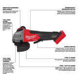 Milwaukee M18 FUEL 18V Lithium-Ion Brushless Cordless 1 in. SDS-Plus Rotary Hammer with Grinder and Two 6.0 Ah Batteries