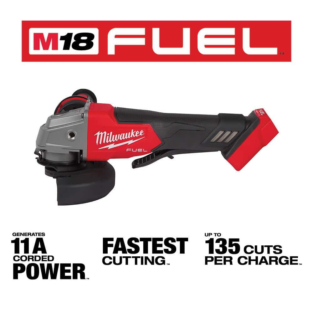 Milwaukee M18 FUEL 18V Lithium-Ion Brushless Cordless 1 in. SDS-Plus Rotary Hammer with Grinder and Two 6.0 Ah Batteries