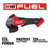 Milwaukee M18 FUEL 18V Lithium-Ion Brushless Cordless 1 in. SDS-Plus Rotary Hammer with Grinder and Two 6.0 Ah Batteries