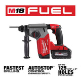 Milwaukee M18 FUEL 18V Lithium‑Ion Brushless 1 in. Cordless SDS‑Plus Rotary Hammer Kit with Compact Band Saw, 2 XC6.0 Batteries and Charger