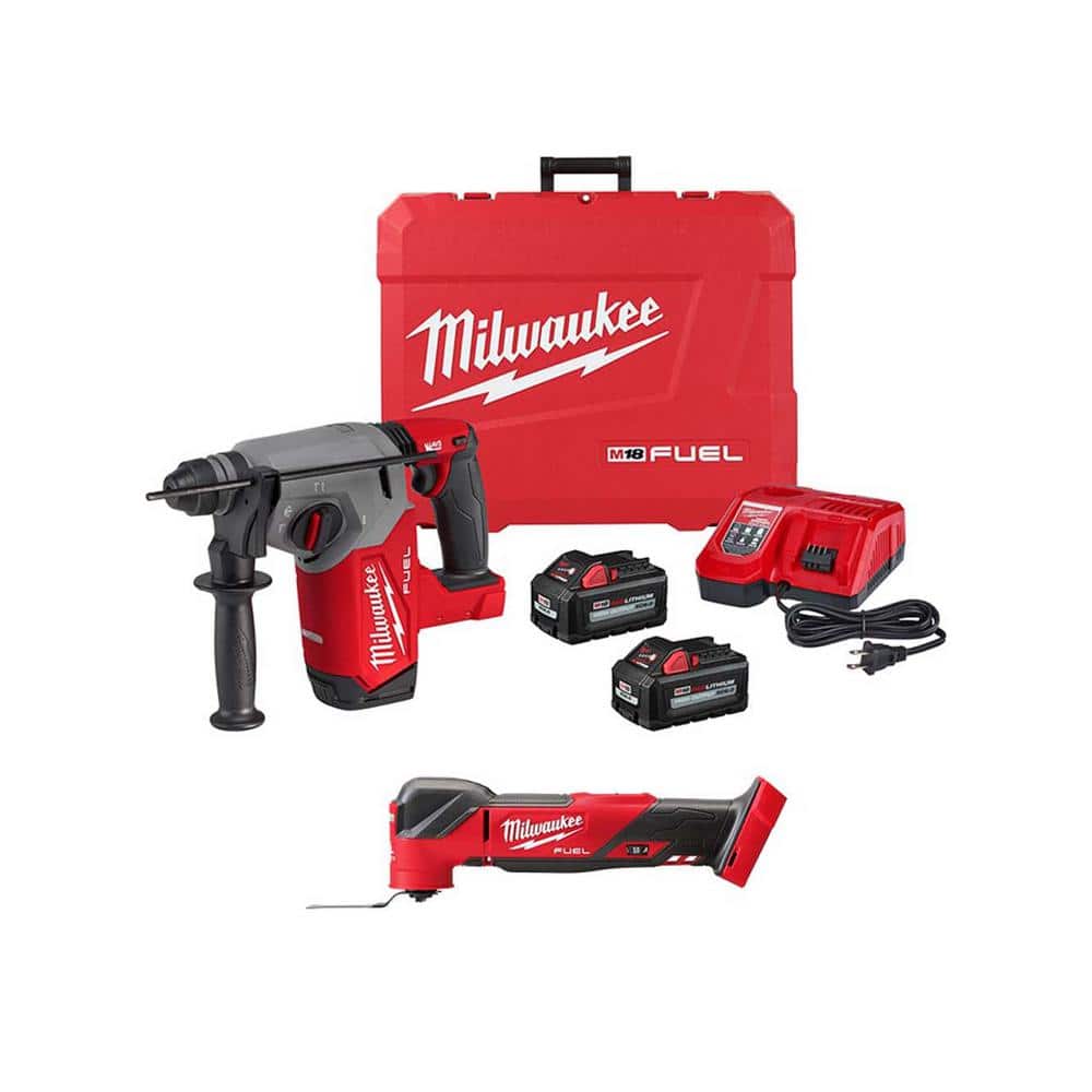 Milwaukee M18 FUEL 18V Lithium‑Ion Brushless 1 in. Cordless SDS‑Plus Rotary Hammer Kit with Oscillating Multi‑Tool