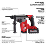 Milwaukee M18 FUEL 18V Lithium-Ion Brushless 1 in. Cordless SDS-Plus Rotary Hammer Kit with 1/2 in. Compact Impact Wrench
