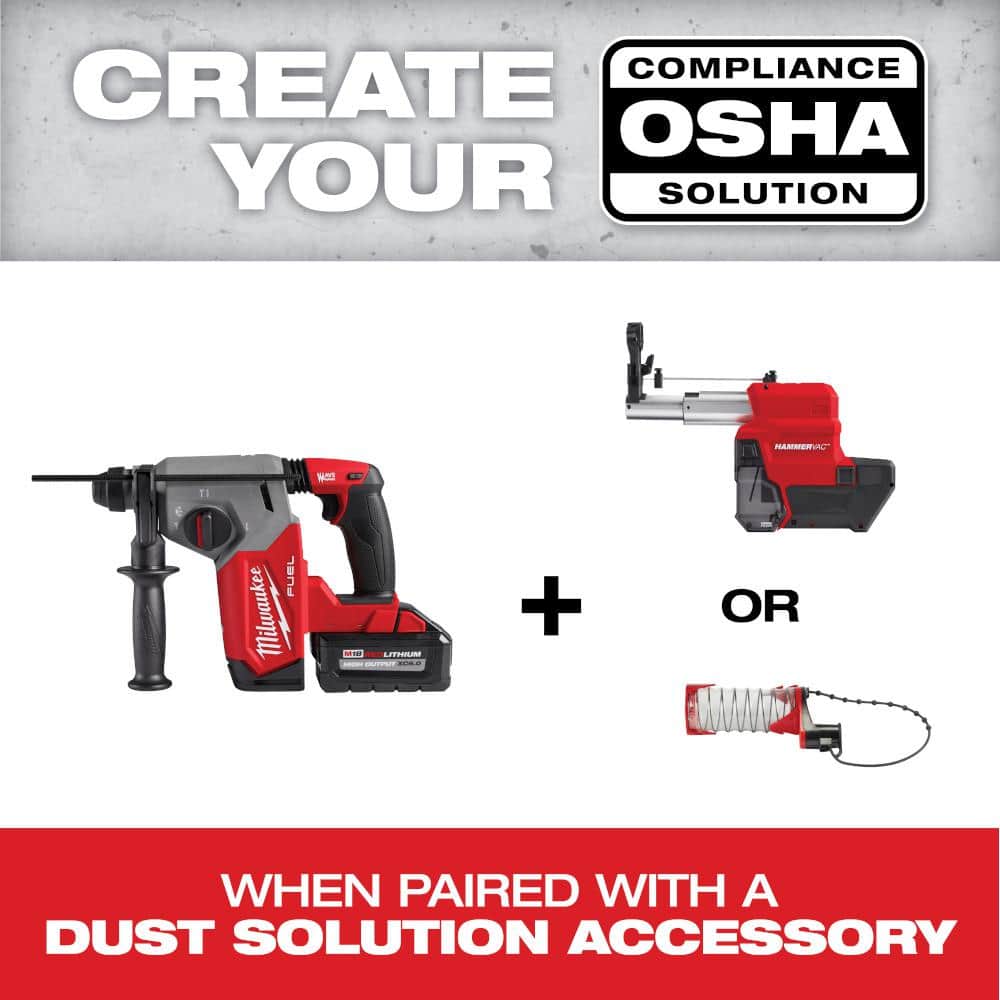 Milwaukee M18 FUEL 18V Lithium-Ion Brushless 1-1/8 in. Cordless SDS-Plus Rotary Hammer/Dust Extractor Kit & Oscillating Multi-Tool