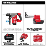 Milwaukee M18 FUEL 18V Lithium-Ion Brushless 1-1/8 in. Cordless SDS-Plus Rotary Hammer/Dust Extractor Kit & Oscillating Multi-Tool