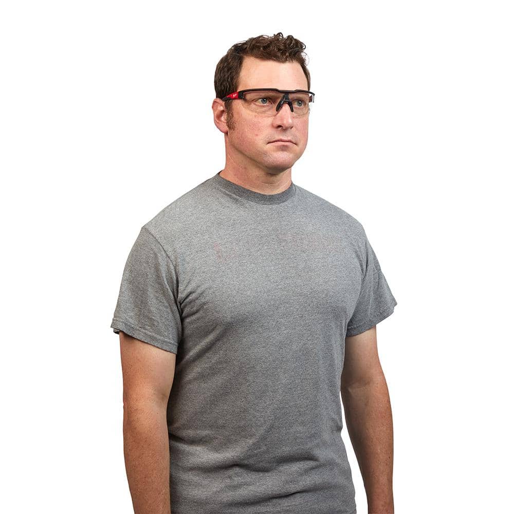 Milwaukee Clear Safety Glasses with Anti-Scratch Lenses, Black Frame (48-73-2010)