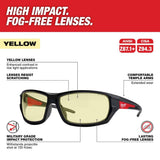 Milwaukee Yellow Performance Safety Glasses with Fog-Free Lenses (3-Pack)