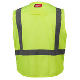 Milwaukee Large/XL Yellow Class 2 High Visibility Safety Vest, 10 Pockets + Clear Anti‑Scratch Safety Glasses