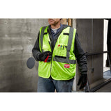Milwaukee Large/X-Large Yellow Class 2 High-Visibility Safety Vest with 10 Pockets (12-Pack)