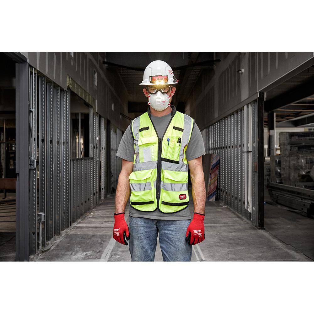 Milwaukee 4X-Large/5X-Large Yellow Class 2-High Visibility Safety Vest with 10-Pockets (4-Pack)