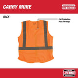 Milwaukee 4X-Large/5X-Large Orange Class 2 High-Visibility Safety Vest with 10 Pockets (4-Pack)