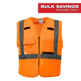 Milwaukee Large/X-Large Yellow & Orange Class 2 High-Visibility Safety Vests with 10 Pockets (2-Pack)