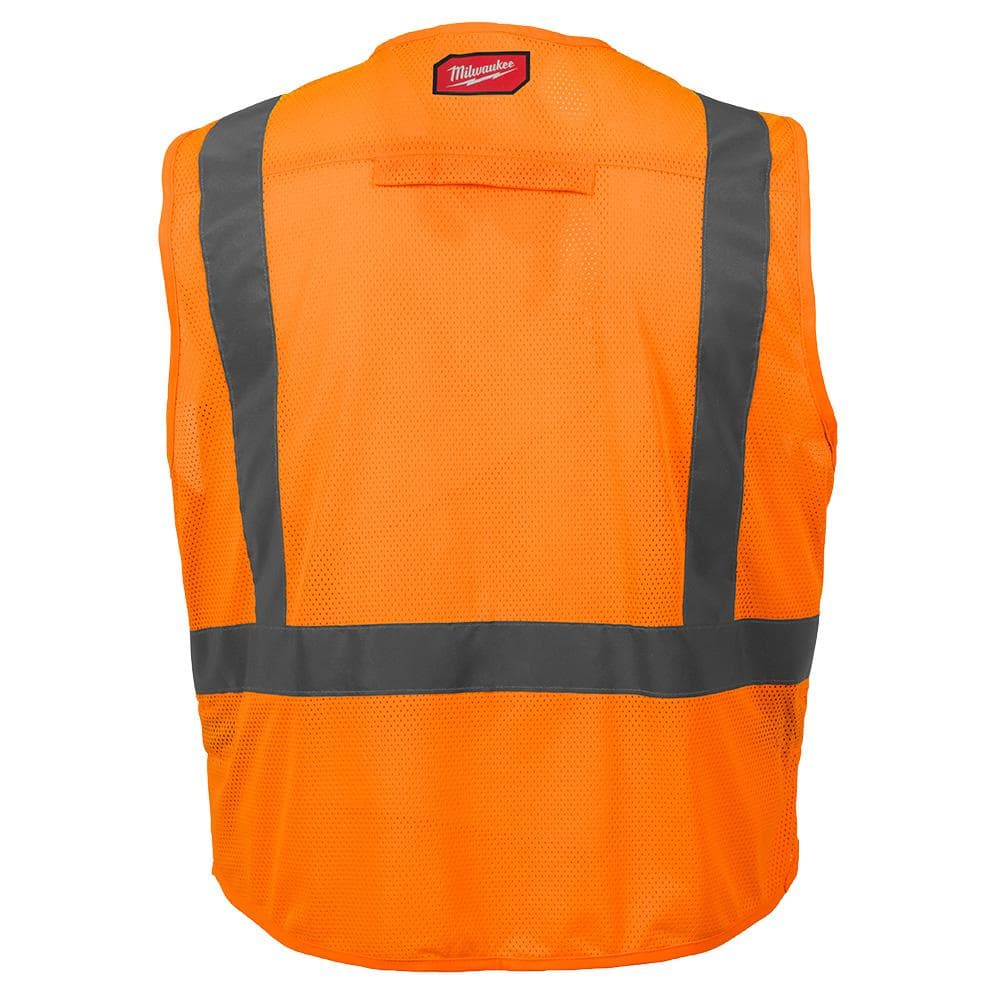 Milwaukee Large/X-Large Yellow & Orange Class 2 High-Visibility Safety Vests with 10 Pockets (2-Pack)