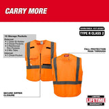 Milwaukee Large/X-Large Yellow & Orange Class 2 High-Visibility Safety Vests with 10 Pockets (2-Pack)