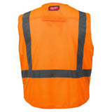 Milwaukee 4X-Large/5X-Large Orange Class 2 High-Visibility Safety Vest, 10 Pockets, Zipper Closure (2-Pack)