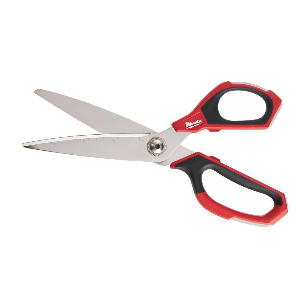 Milwaukee Jobsite 4 in. Straight Blade Scissors with Iron Carbide Edges
