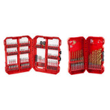 Milwaukee SHOCKWAVE Impact Duty Alloy Steel Screwdriver Bit Set + RED HELIX Titanium Drill Bit Set with PACKOUT Case (97-Piece)