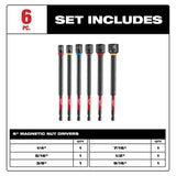 Milwaukee SHOCKWAVE Impact Duty 6 in. Magnetic Nut Driver Set (6-Pieces)