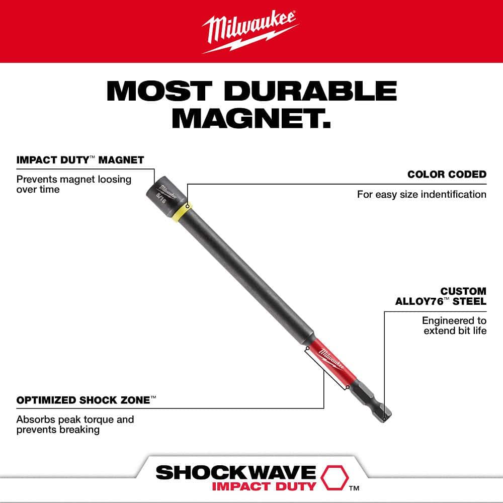 Milwaukee SHOCKWAVE Impact Duty 6 in. Magnetic Nut Driver Set (6-Pieces)