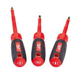 Milwaukee 48-22-2202 1000-Volt Insulated Screwdriver Set, 3-Piece (Slotted 1/4" x 6", Phillips #2 x 4", ECX #1 x 4")