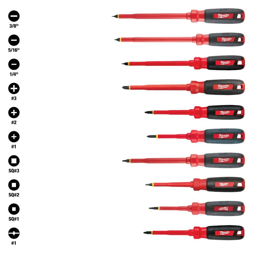 Milwaukee 10-Piece 1000-Volt Insulated Screwdriver Set with EVA Zipper Case