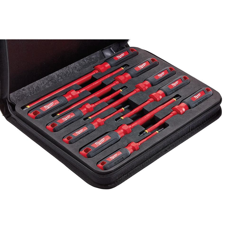 Milwaukee 10-Piece 1000-Volt Insulated Screwdriver Set with EVA Zipper Case