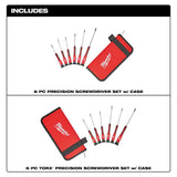 Milwaukee Precision Phillips & Torx Screwdriver Set, All-Metal Core, 12-Piece (48-22-2606 & 48-22-2610)