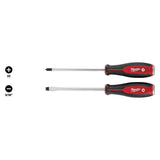 Milwaukee Demo Combination Screwdriver Drivers with Steel Caps, 2-Piece Set (Phillips #2 & Slotted 5/16 in.)