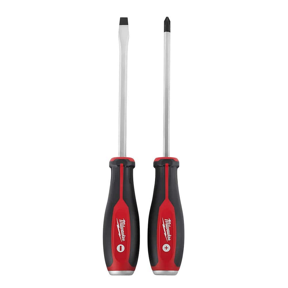 Milwaukee Demo Combination Screwdriver Drivers with Steel Caps, 2-Piece Set (Phillips #2 & Slotted 5/16 in.)