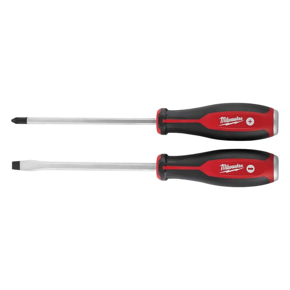 Milwaukee Demo Combination Screwdriver Drivers with Steel Caps, 2-Piece Set (Phillips #2 & Slotted 5/16 in.)