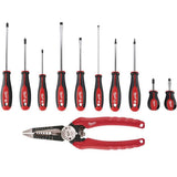 Milwaukee Screwdriver Set with 7.75 in. Combination Electricians 6-in-1 Wire Strippers/Pliers (11-Piece)