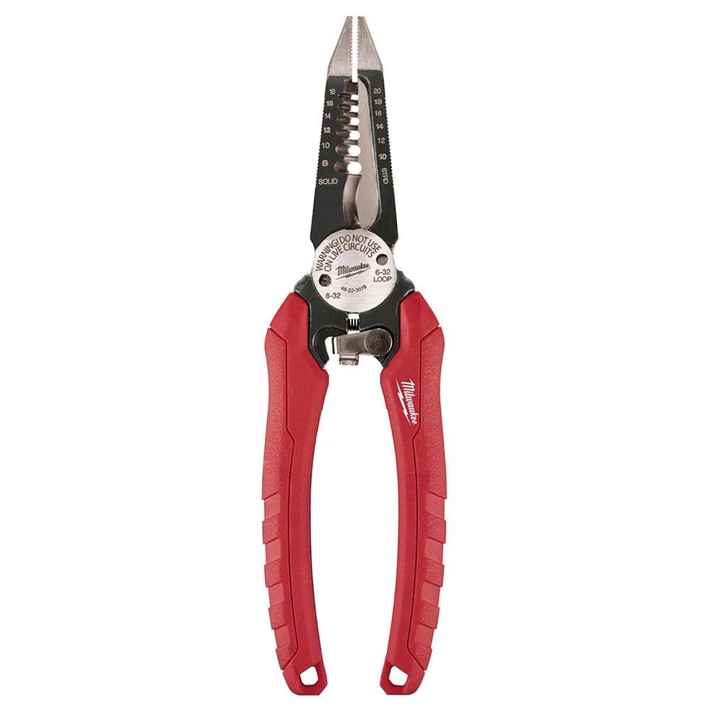 Milwaukee Screwdriver Set with 7.75 in. Combination Electricians 6-in-1 Wire Strippers/Pliers (11-Piece)