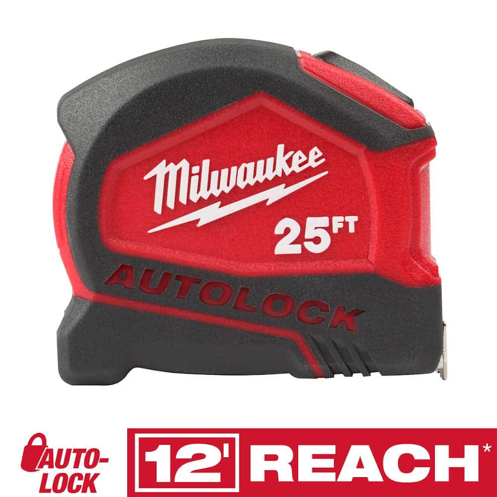 Milwaukee Combination Screwdriver Set with 25 ft. Compact Auto-Lock Tape Measure (11-Piece)