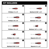 Milwaukee Combination Screwdriver Set with 25 ft. Compact Auto-Lock Tape Measure (11-Piece)