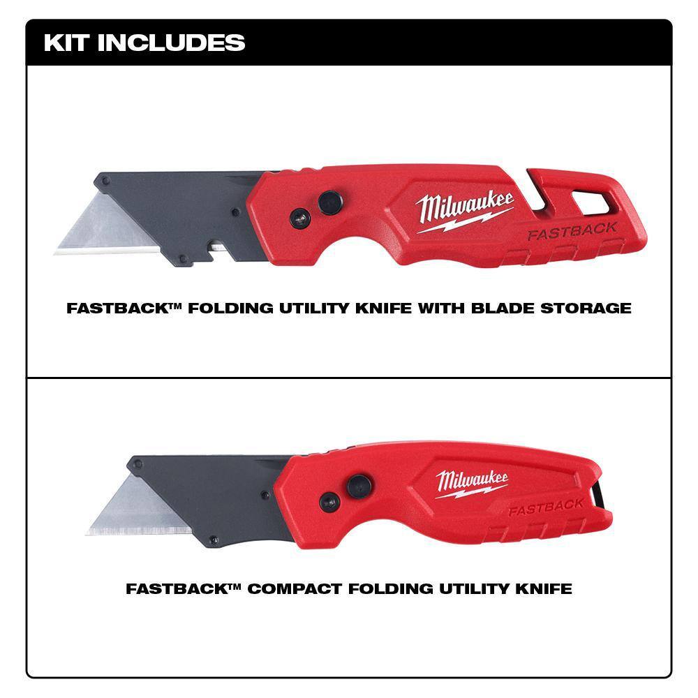 Milwaukee Screwdriver Set with FASTBACK Utility Knives, 10-Piece