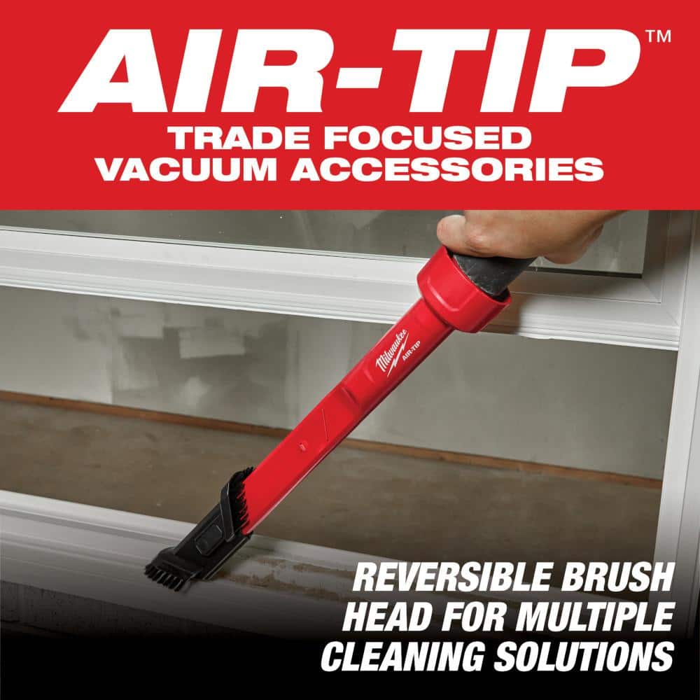 Milwaukee AIR-TIP 1-1/4 in. to 2-1/2 in. Cross Brush Tool & 3-in-1 Crevice Tool Wet/Dry Shop Vacuum Attachment Kit (2-Piece)