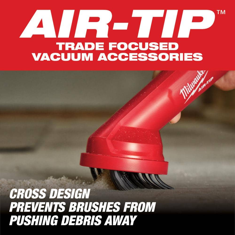 Milwaukee AIR-TIP 1-1/4 in. to 2-1/2 in. Cross Brush Tool & 3-in-1 Crevice Tool Wet/Dry Shop Vacuum Attachment Kit (2-Piece)