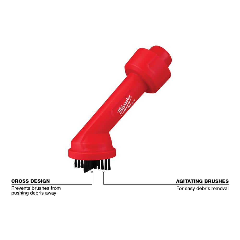Milwaukee AIR-TIP 1-1/4 in. to 2-1/2 in. Cross Brush Tool & 3-in-1 Crevice Tool Wet/Dry Shop Vacuum Attachment Kit (2-Piece)